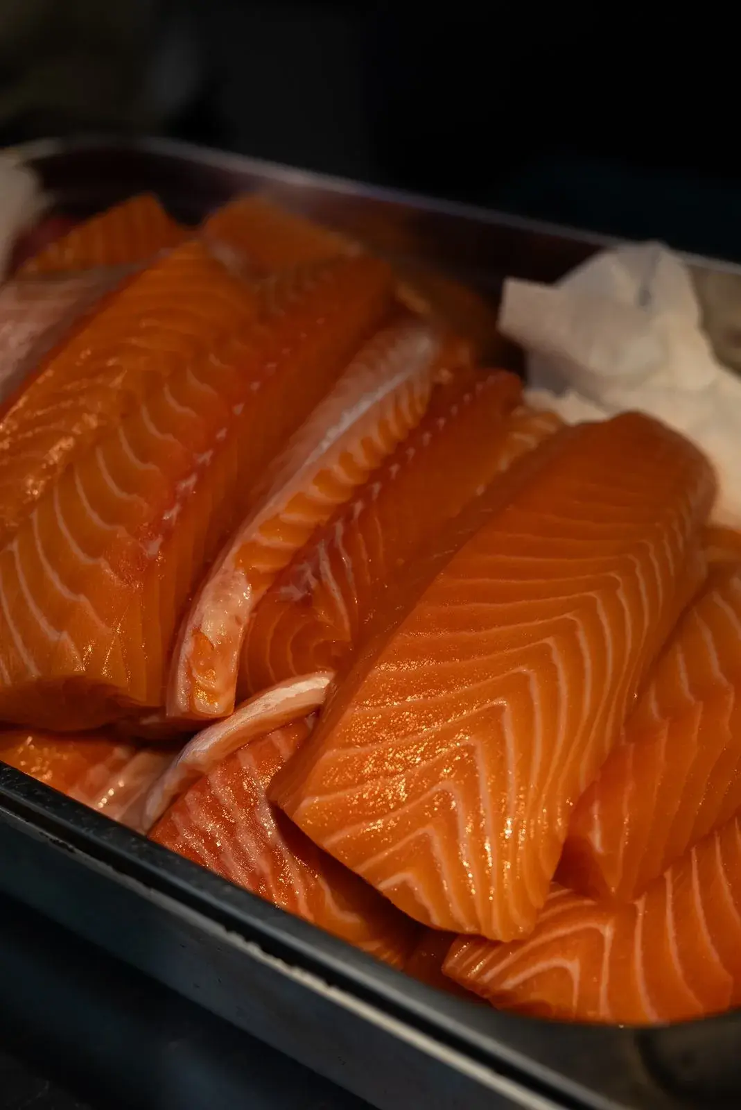 Fresh salmon for our sushi